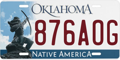 OK license plate 876AOG