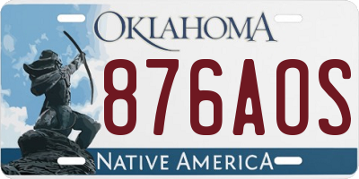OK license plate 876AOS