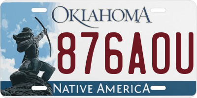 OK license plate 876AOU
