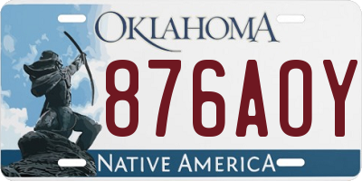 OK license plate 876AOY