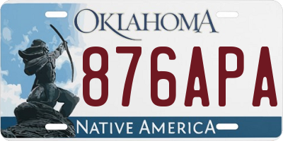 OK license plate 876APA