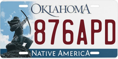 OK license plate 876APD