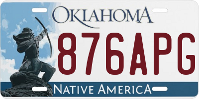 OK license plate 876APG