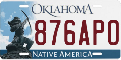 OK license plate 876APO