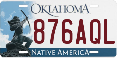 OK license plate 876AQL