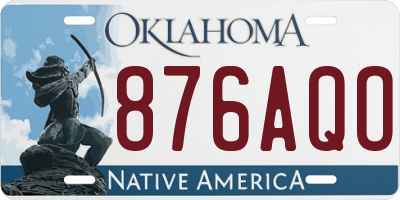 OK license plate 876AQO