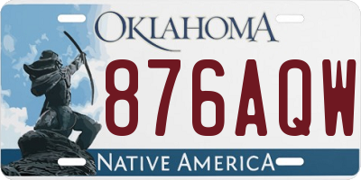 OK license plate 876AQW