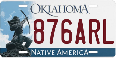 OK license plate 876ARL