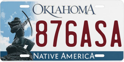 OK license plate 876ASA
