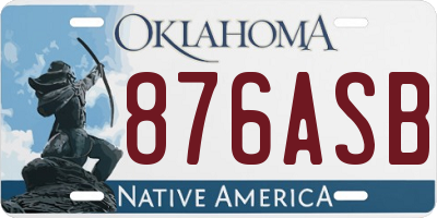 OK license plate 876ASB