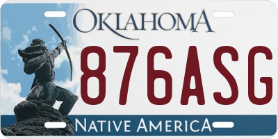 OK license plate 876ASG
