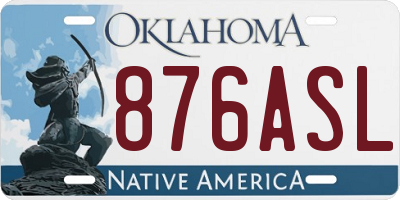 OK license plate 876ASL