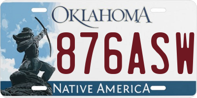 OK license plate 876ASW