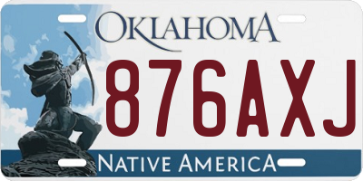OK license plate 876AXJ