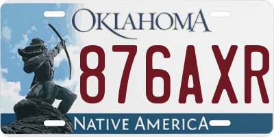 OK license plate 876AXR