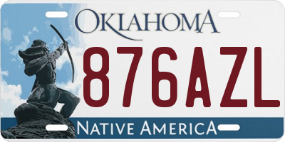 OK license plate 876AZL