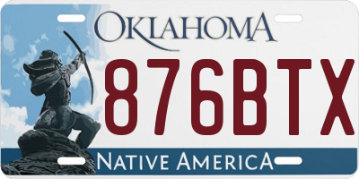 OK license plate 876BTX