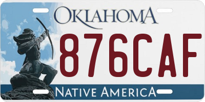 OK license plate 876CAF