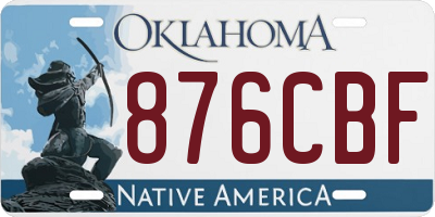 OK license plate 876CBF