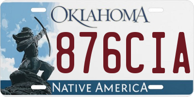 OK license plate 876CIA