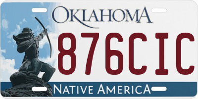 OK license plate 876CIC