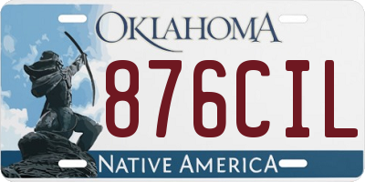 OK license plate 876CIL
