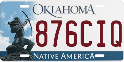 OK license plate 876CIQ