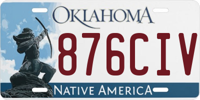 OK license plate 876CIV