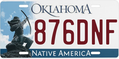 OK license plate 876DNF