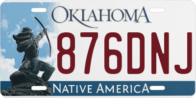 OK license plate 876DNJ