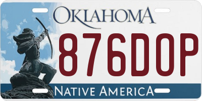 OK license plate 876DOP