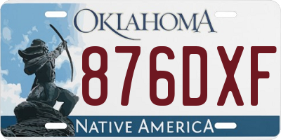 OK license plate 876DXF