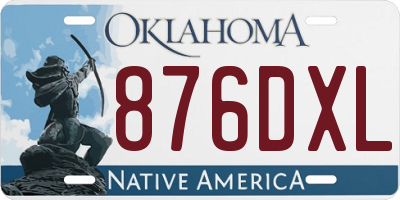 OK license plate 876DXL