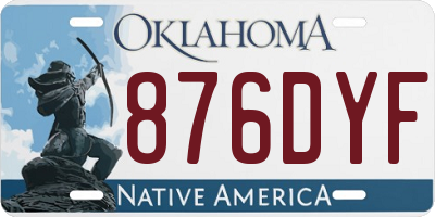 OK license plate 876DYF