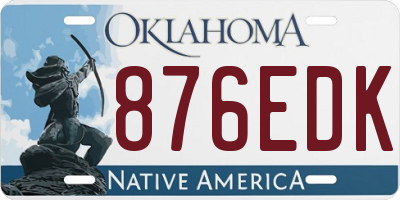 OK license plate 876EDK
