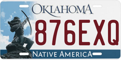 OK license plate 876EXQ