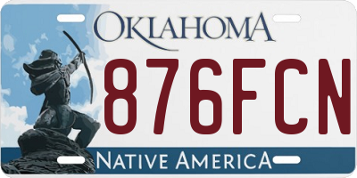 OK license plate 876FCN
