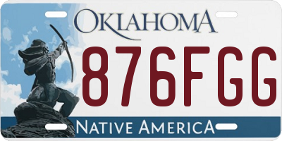 OK license plate 876FGG