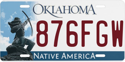 OK license plate 876FGW