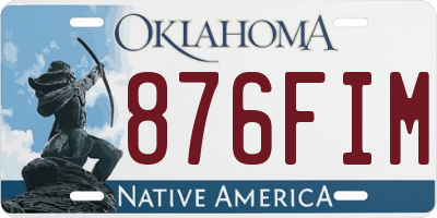 OK license plate 876FIM