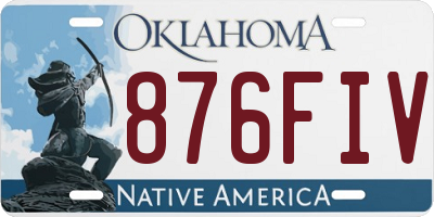 OK license plate 876FIV
