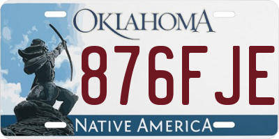 OK license plate 876FJE