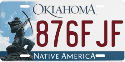 OK license plate 876FJF
