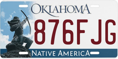 OK license plate 876FJG