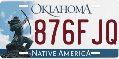 OK license plate 876FJQ