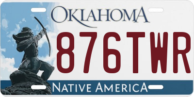 OK license plate 876TWR