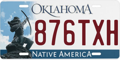 OK license plate 876TXH