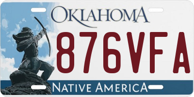 OK license plate 876VFA