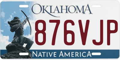 OK license plate 876VJP