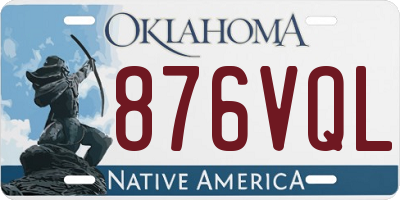 OK license plate 876VQL